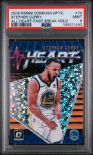 STEPHEN CURRY 2018 PANINI DONRUSS OPTIC ALL HEART #20 PSA 9 Fast Break Holo