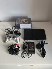 Sony PlayStation 2 (PS2) Slim Black Console SCPH-79003 w/ Games (FOR PARTS)