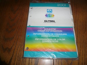 2001 PPG Domestic Color Information Paint Guide Automotive Finishes - Sealed