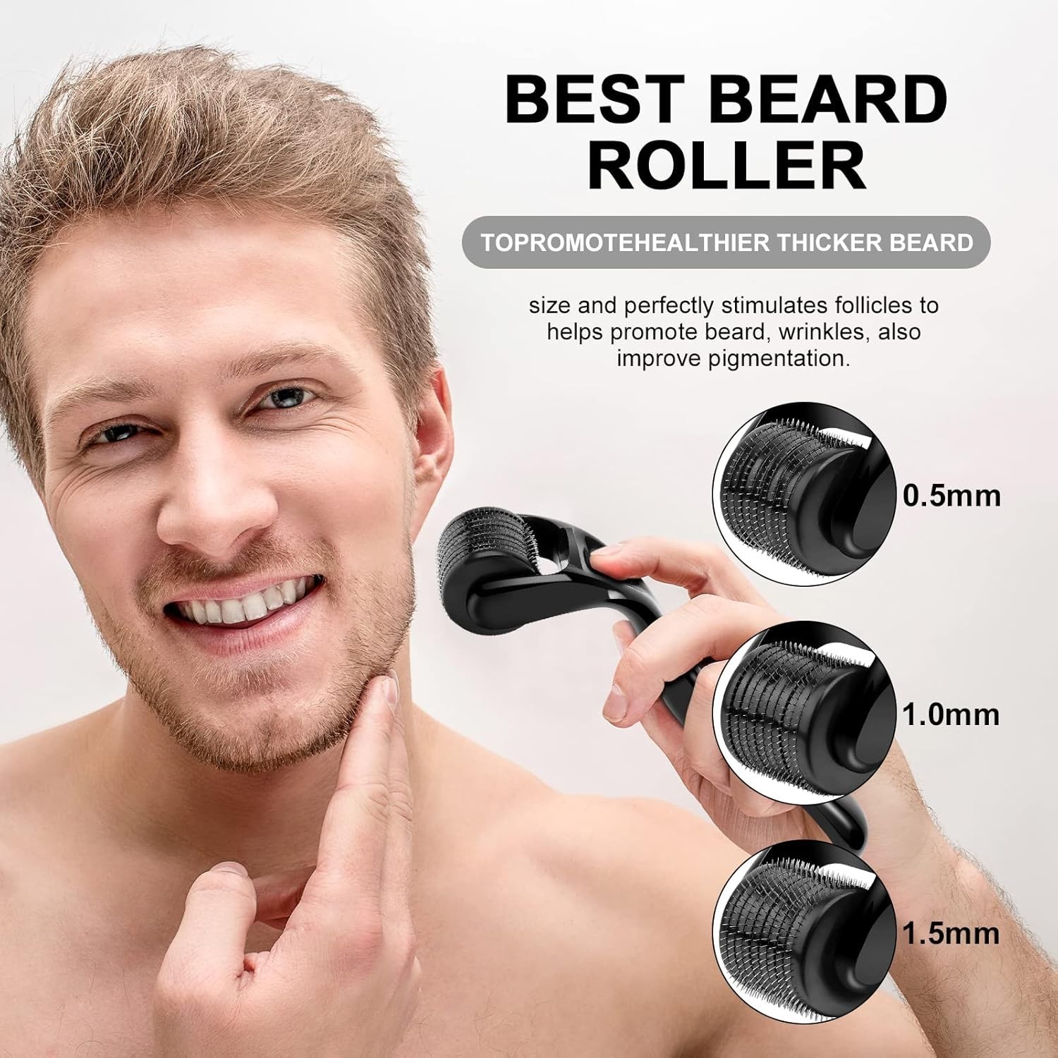 Stopper la Chute des Cheveux avec le Dermaroller en Titane URAQT - Kit 6Pcs Anti-Calvitie