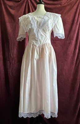 Vintage Gunne Sax Romantic Pink dress Jessica McClintock Lace Collar 9
