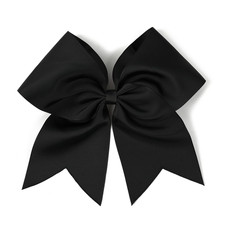 7 Inch Jumbo Solid Color Bows with Alligator Hair Clips For Girls and Women (Bla