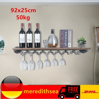 Bar Accessories Wall Mounted for Home Pub Shelf Wine Glass Rack w/ Fasteners
