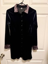 Black Shirt Dress w/ animal print medium