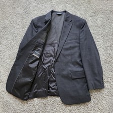 JOS A BANK Travel Tech Slim Fit Blazer Men's 46 L Black Check WOOL Poly Blend