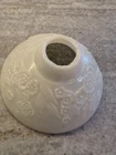 7" Vintage Whitish Raised Flowers Milk Glass Lamp Shade