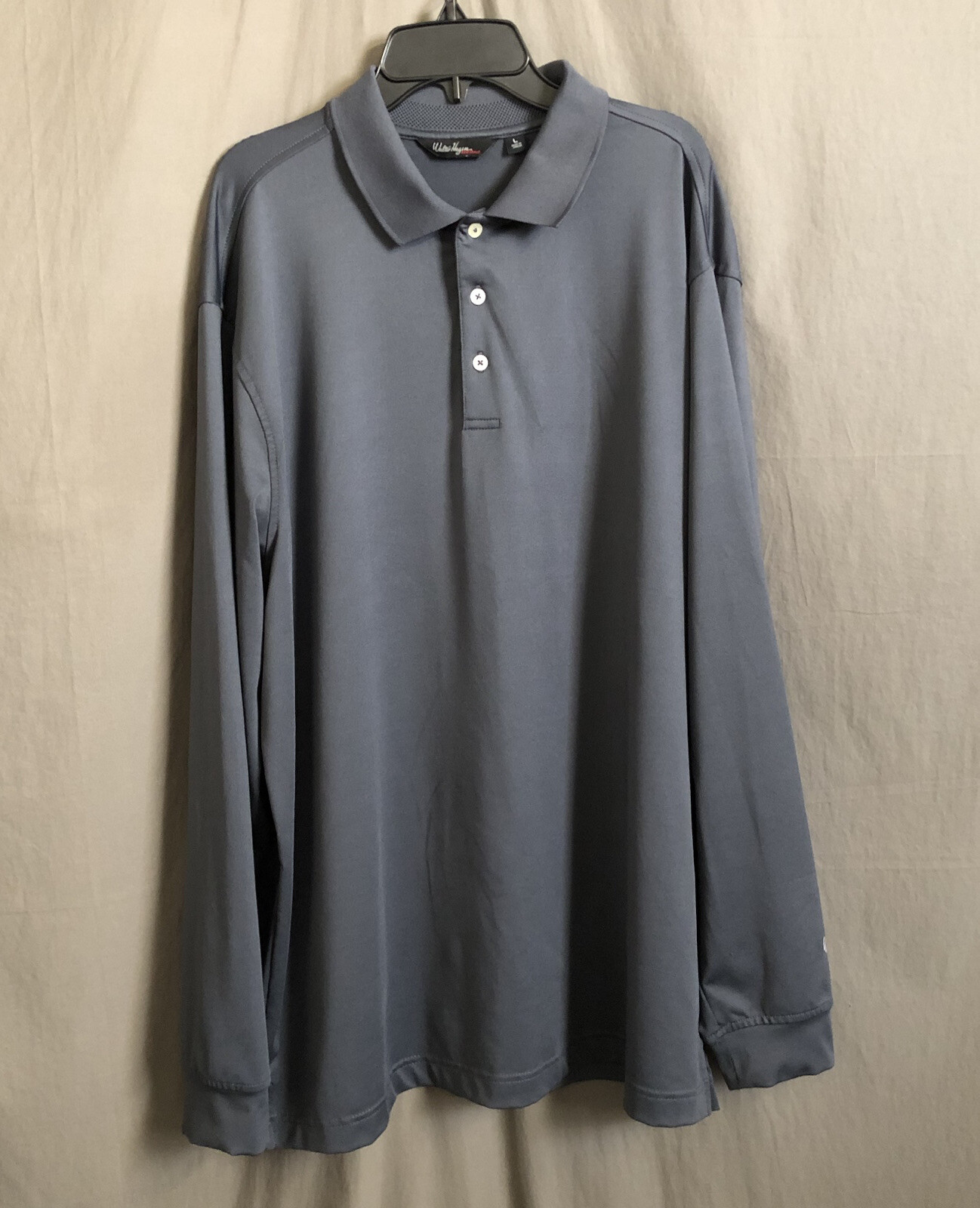 Walter Hagen Golf Polo Shirt Long Sleeves Gray Size L… Gem