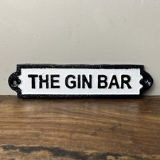 Insegna The Gin Bar - Insegna da Parete Casa Qualità in Ghisa - Insegna Bar