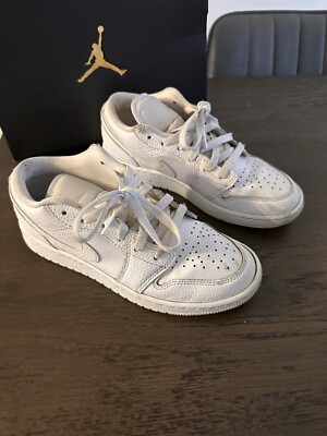 Nike Air Jordan 1 Low Triple White Uk 4,5 Originalkarton