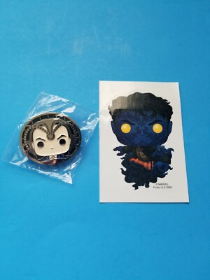 FUNKO Marvel Collector Corps X-Men 20th Ann Professor X Pin & Nightcrawler Decal