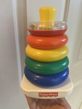 Fisher Price 2002 Rock A Stack Stacking Ring Toy 5 Rings Rattle Ring 1050 627