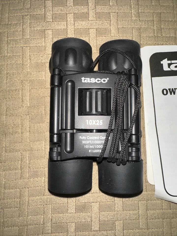 Vintage Tasco 10x25 Binoculars w/Case 303ft/1000yds Fully Coated Optics Compact - Image 2 of 4