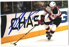 Eric Gelinas Autographed 4x6 Color Photo New Jersey Devils #42 White A