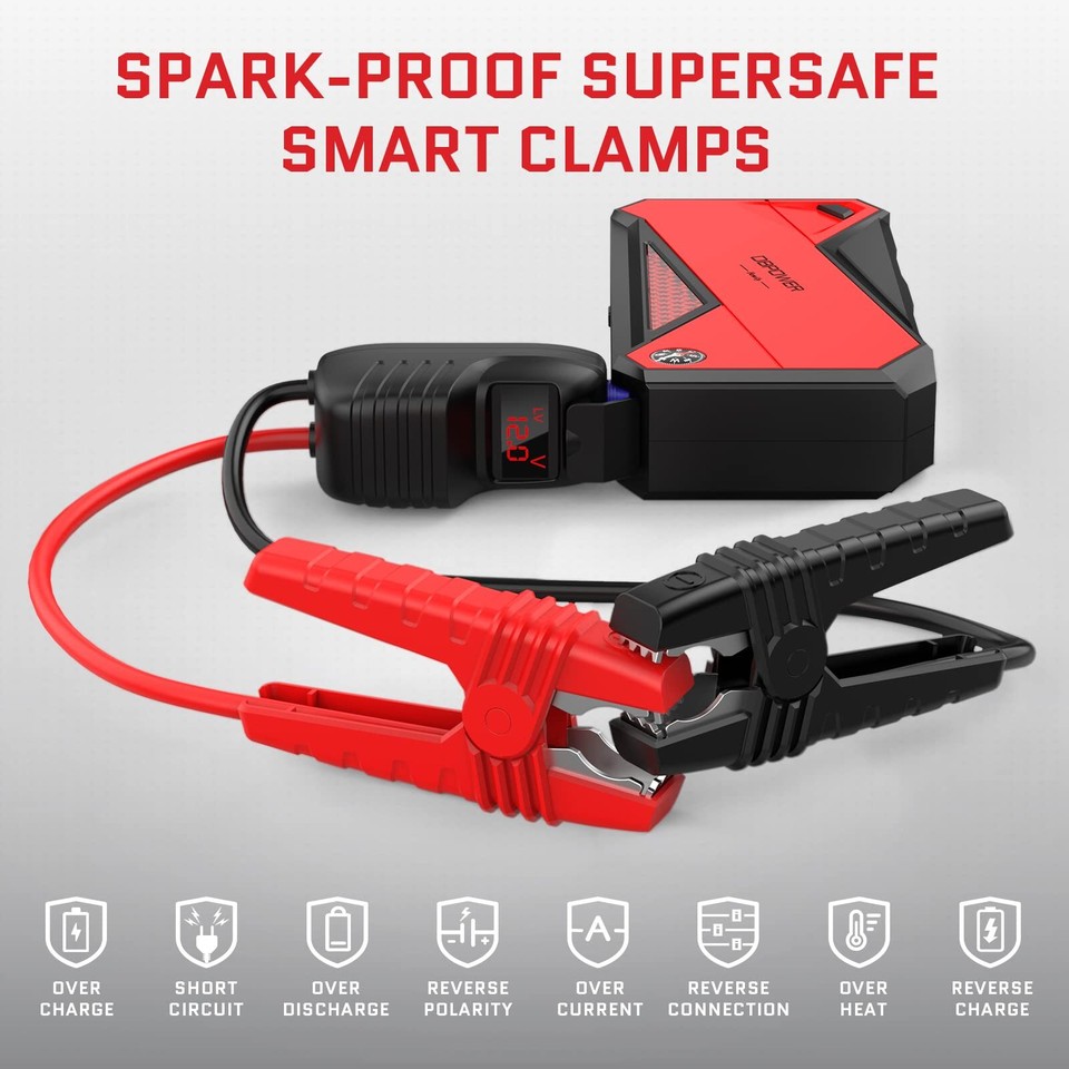 DBPOWER Car Jump Starter 1600A 18000mAh Peak Portable Jump Starter for