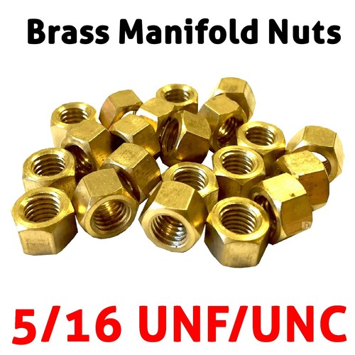 Brass Manifold Nuts UNF UNC 5/16 Exhaust Brass Nuts for Manifold Studs