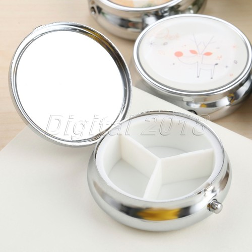 1/3Pcs 3 Slots Round Pill Box Metal Medicine Organizer Container Case For Health - Picture 6 of 10