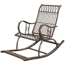 Biscottini Rocking Chair Iron Armchair Indoor Outdoor Antique