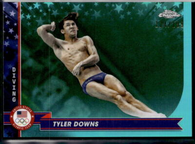 2024 Topps Chrome U.S. Olympics Hopefuls #129 Tyler Downs Aqua Refractor #/199