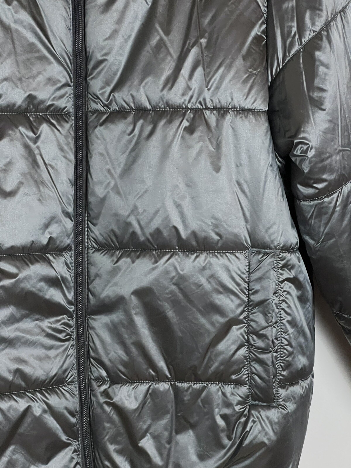 Universal Thread Puffer Coat Metallic Silver Zip … - image 3