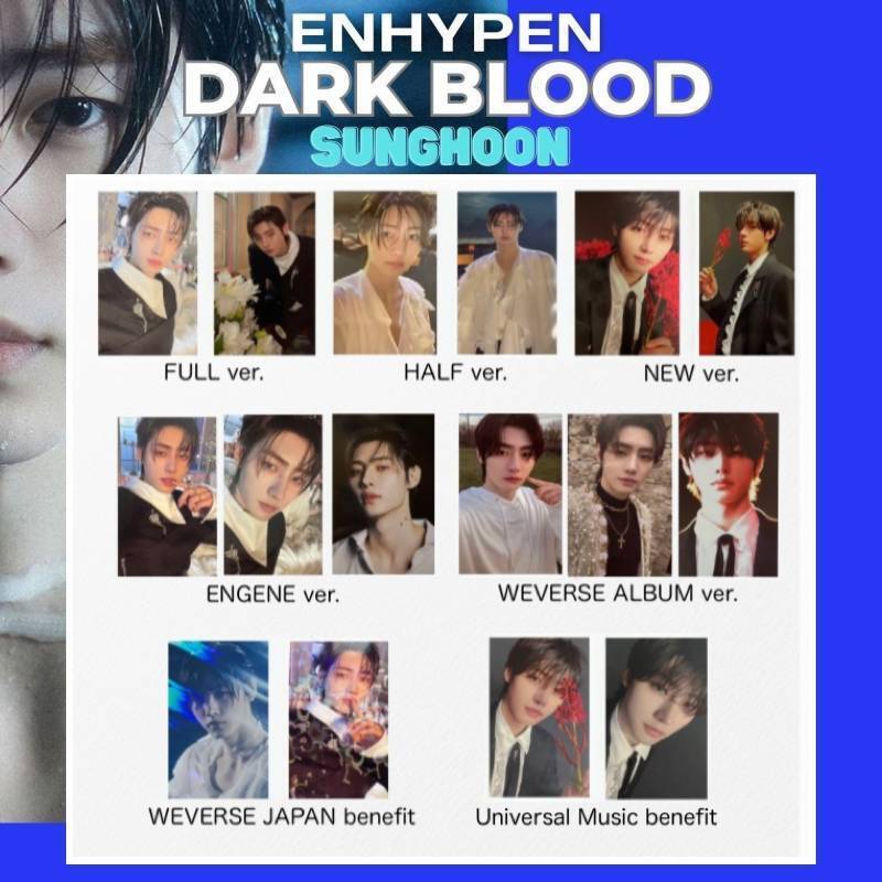 SUNGHOON ENHYPEN DARK BLOOD Photo Card Mini Album Full Harf SUNGHOON ENHYPEN DARK BLOOD Photo Card Mini Album Full Harf