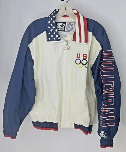 Vintage Team USA Volleyball Olympics Starter Windbreaker Jacket Size Small 90s