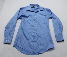 Geoffrey Beene Men's Button Up Long Sleeve Sateen Shirt JW7 Blue Medium