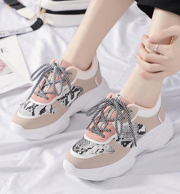 platform snakeskin sneakers