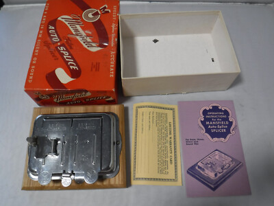 PFR Vintage Used With Box Mansfield 8mm & 16mm Auto-Splice Film Splicer