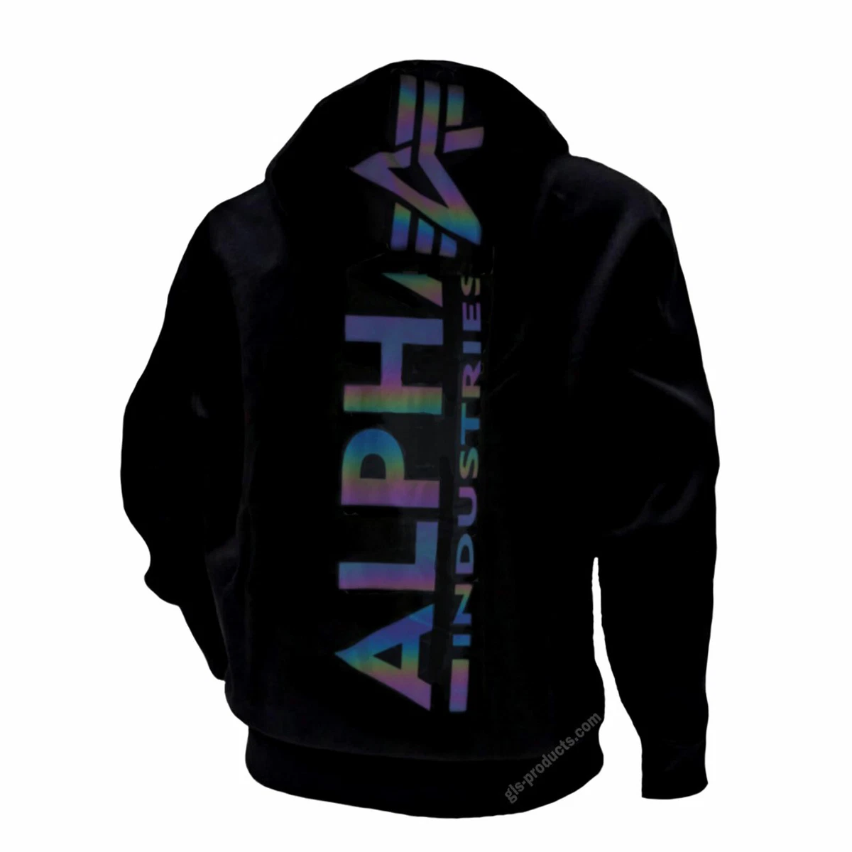 Alpha Industries Mens Jumper Back Print Hoody Rainbow Reflective Spine Print  | eBay