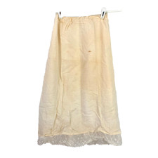 Vintage Sliperfection Nylon Tricot Seersucker White Lace Half Slip Size Medium
