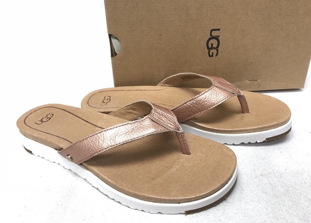 ugg rose gold flip flops