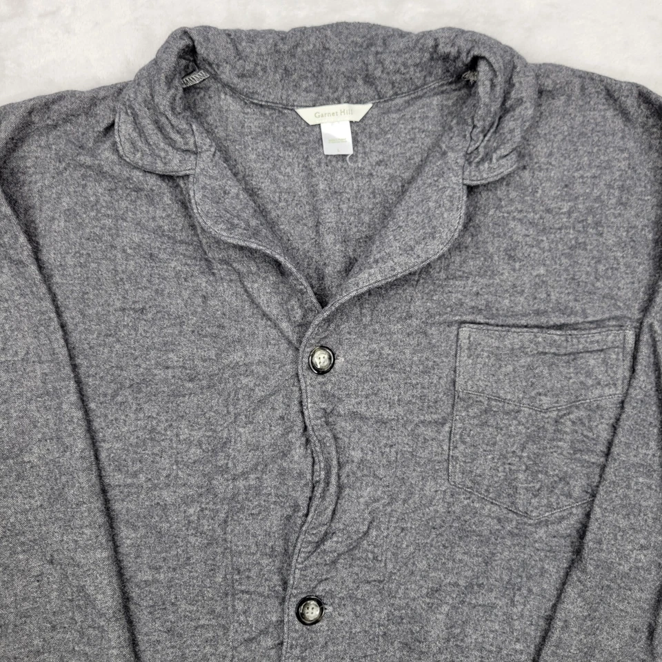 Camisa Granate Hill Mujer Grande Gris Franela Básica Abotonada Top Blusa Alemana Foto 2 de 4