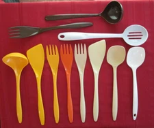 Vintage Melamine Kitchen Utensil Meat Fork Serving/Mixing/Soup Spoon Spatula