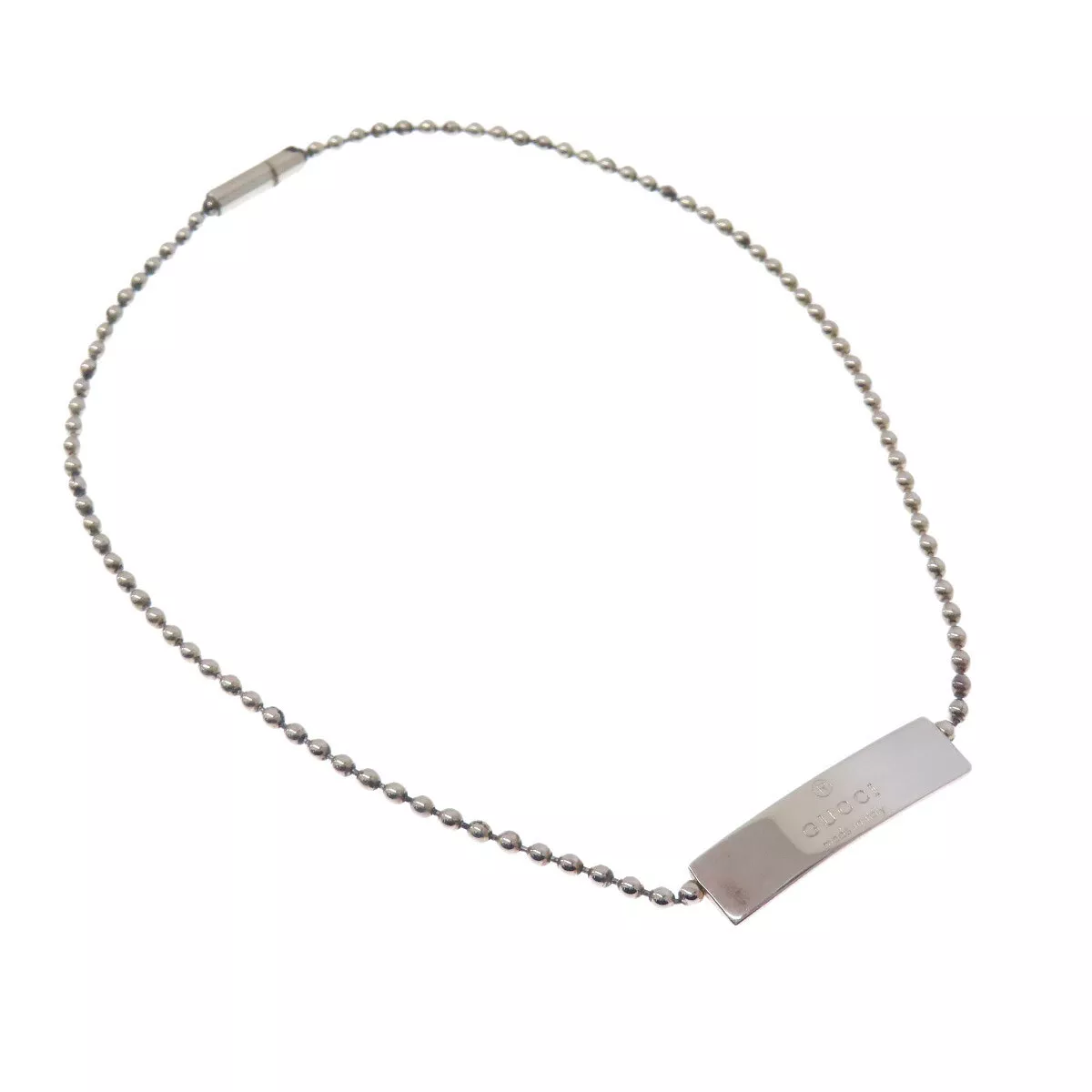 Chaîne à billes Gucci plaque logo charme bracelet argent femmes bijoux accessoire 