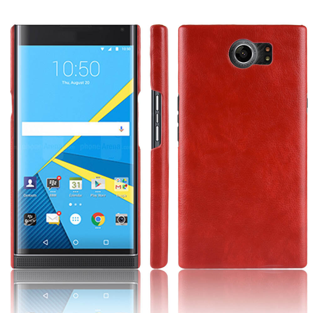 For Blackberry Priv Red Retro Leather Fabric Coated hard case back - Main Image