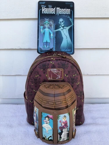 BRAND NEW DISNEY LOUNGEFLY HAUNTED MANSION STRETCHING PORTRAITS MINI BACKPACK - Picture 14 of 23