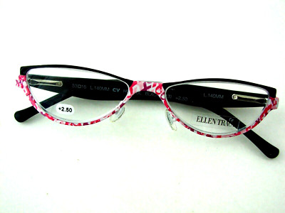 ELLEN TRACY EYEGLASS FRAME MODEL HOPEFUL SEMI CAT NEW BLACK/MULTI METAL FULL RIM