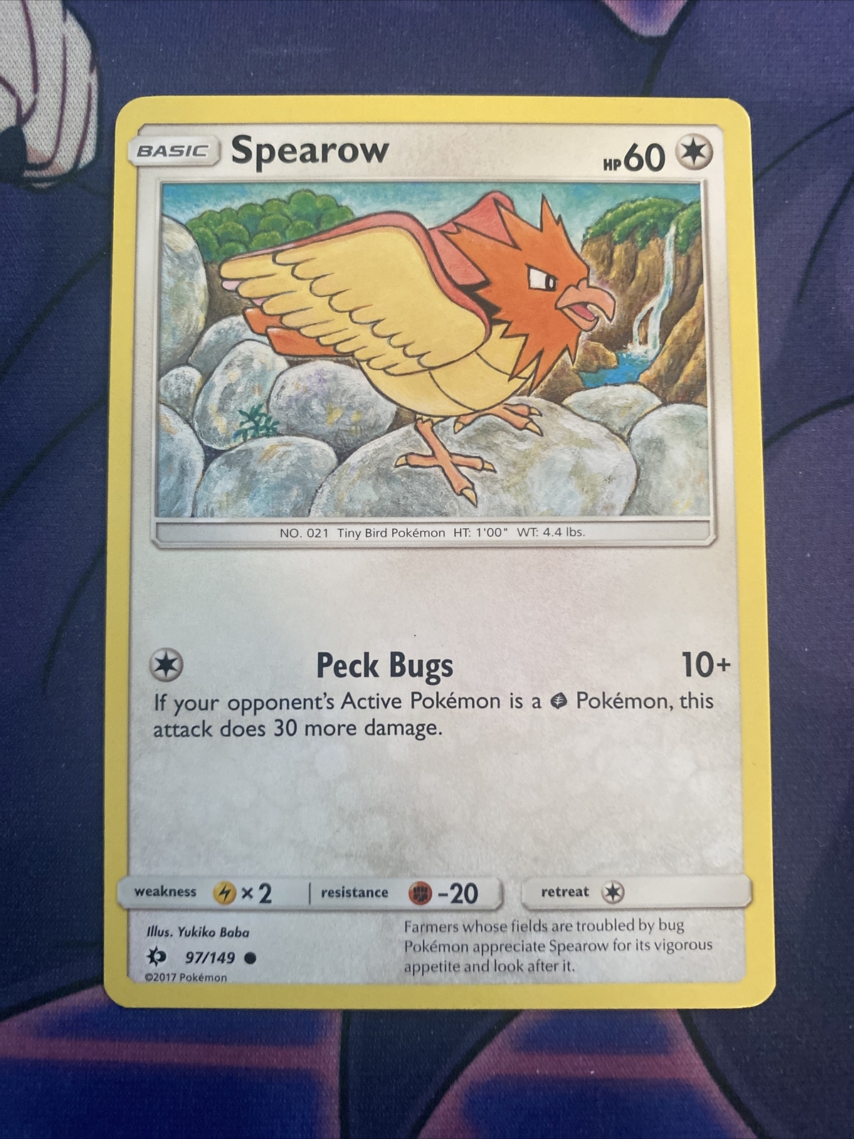 Pokemon TCG Sun and Moon Base Set LP Spearow 97/149