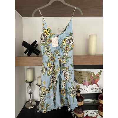 NEW Free People Happy Heart Mini Dress in Cool Combo