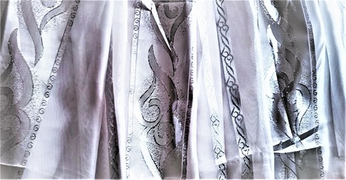 ITALIAN WHITE / SILVER Sheer FABRIC Remnants W 1yd.22" x 2yd.22" - Picture 10 of 15