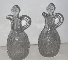Cut Glass Vinegar and Oil Cruet Imperial Glas...