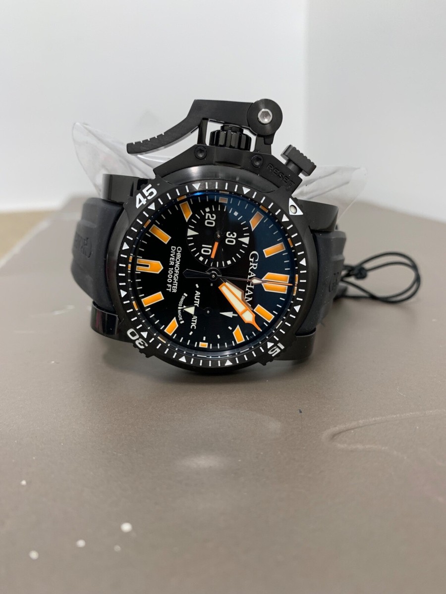 Graham Chronofighter Oversize Diver Deep Black Seal Rare NEW | eBay