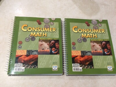 CONSUMER MATH Teacher s Edition Book 1 2 W/ CD-ROM BJU Press Second 2nd Edition