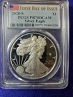 2020 S American Silver Eagle 1 oz. PCGS PR70 First Day of Issue - SHIPS FREE