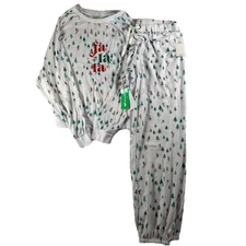 Honeydew Star Seeker Christmas Lounge Set PJ White Skis Small msrp $59 Fa La La