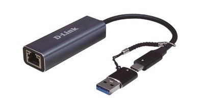 D-Link DUB-2315 USB-C/USB-A 2.5G Ethernet Adapter RJ45 Aluminium Grau