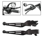 Black Brake Clutch Lever Set Slotted For Harley Electra Glide Standard Road King