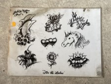 Tattoo Flash - Rick Williams - Vintage 1996 Signed Sheet - For The Ladies