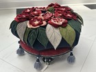 Mackenzie Childs BLUETOPIA KITANO Floral Seat Ottoman Footstool Pouf Tuffet — photo 6
