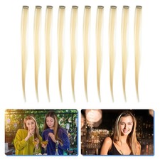 10 Pcs Silk Hair Extensions Pieces Hairpiece Clips for Wedding